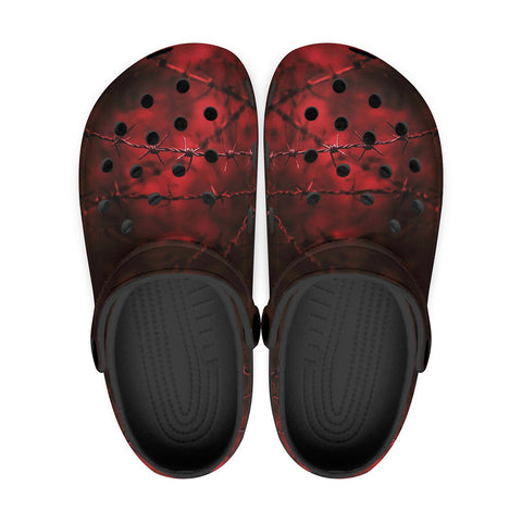 Classic Clogs Barbed Wire Dark Red Background