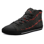 High-Top Canvas Shoes Red Barbed Wire