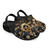 Classic Clogs Golden Sunflower with Black Leaves