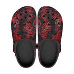 Classic Clogs Ferns in Red and Black