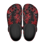 Classic Clogs Ferns in Red and Black