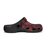 Classic Clogs Ferns in Red and Black