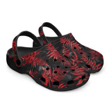 Classic Clogs Ferns in Red and Black