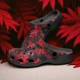 Classic Clogs Ferns in Red and Black
