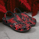 Classic Clogs Ferns in Red and Black