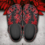Classic Clogs Ferns in Red and Black