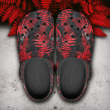Classic Clogs Ferns in Red and Black