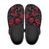 Classic Clogs Red Roses with Dripping Black Liquid