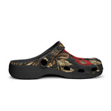 Classic Clogs Red Poppy Flowers and Golden Leaves