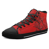 High-Top Canvas Shoes Red Plum Blossom