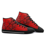 High-Top Canvas Shoes Red Plum Blossom