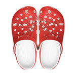 Classic Clogs White Plum Blossoms Red Background