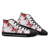 High-Top Canvas Shoes Red Ink Painting Blooming Plum Blossoms