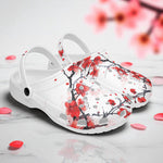 Classic Clogs Red Ink Painting Blooming Plum Blossoms