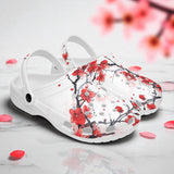 Classic Clogs Red Ink Painting Blooming Plum Blossoms