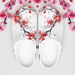 Classic Clogs Red Ink Painting Blooming Plum Blossoms