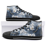 High-Top Canvas Shoes White Magnolia Flowers