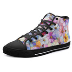 High-Top Canvas Shoes Bright and Vibrant Colors Flowers