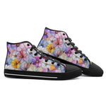 High-Top Canvas Shoes Bright and Vibrant Colors Flowers