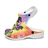 Classic Clogs Black Rose Rainbow Dripping Paint