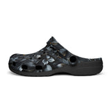 Classic Clogs Dark Grey and Black Leaves