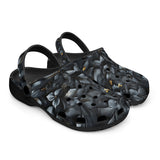 Classic Clogs Dark Grey and Black Leaves